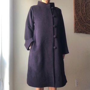 Plum Cashmere Winter Coat with Lining